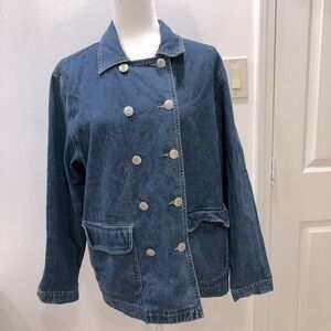 GAP Double-Breasted Dark Blue Denim Jacket